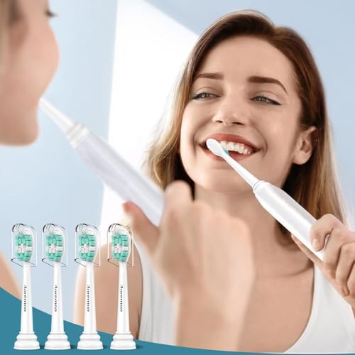 Aoremon Replacement Heads for Philips Sonicare 4100 5100 5300 6100 Electric Toothbrush and fit for Most Phillips Sonicare Click-on Model-10 Pack