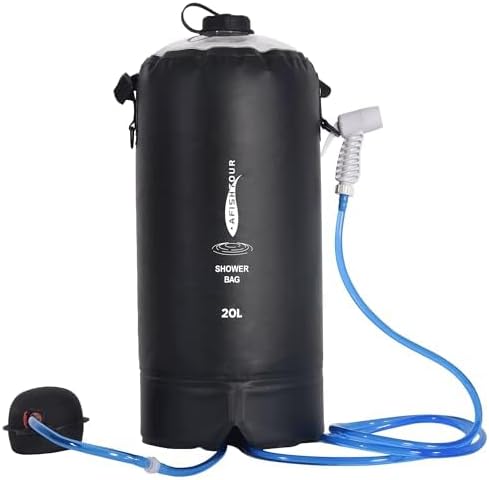 Portable Camping Shower Bag - 10L/2.2 Gallons 20/5 Gallons Solar Shower Water Bag with Foot Pump, Hose and Shower Head - Camp Shower for Camping, Beach, Travel, Outdoor Activities