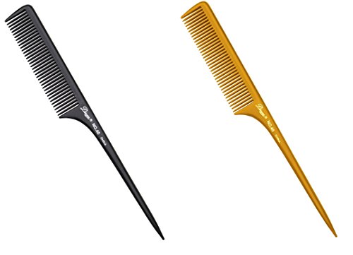 Diane 9" Thick Rat Tail Comb, 6 Bone & 6 Black