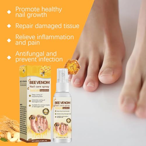 Bee Venom Nail Care Spray, Bee Venom Nail Soothing Spray, Toe Nail Treatments for Damaged Nails, Nail care, Safely and Gently