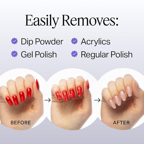 Nailboo 100% Acetone Nail Polish Remover & Soak Bowl, Gel Polish Remover for Nails, Pure Acetone Polish and Dip Powder Remover, Nail Salon Quality Removal, 16 Fl Oz