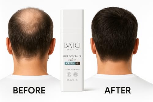 BATCI Hair Concealer Cream – Instant Bald Spot Coverage & Root Touch-Up – Waterproof, Natural-Looking Scalp Concealer for Thinning Hair – Long-Lasting, Sweat-Proof, Easy to Apply – 50ml
