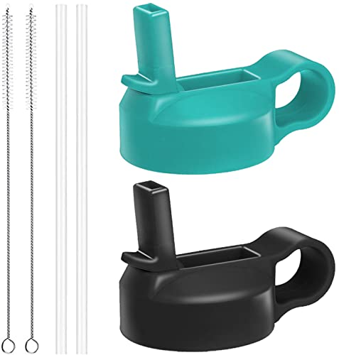 The Mass Wide Mouth Straw Lid Compatibility Most Sports Water Bottle (Black & Mint)