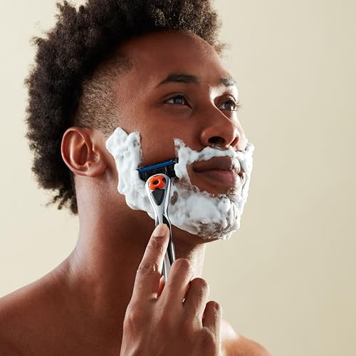 Amazon Basics 5-Blade MotionSphere Razor for Men with Dual Lubrication and Precision Beard Trimmer, Handle & 2 Cartridges (Cartridges fit Amazon Basics Razor Handles only) (Previously Solimo)