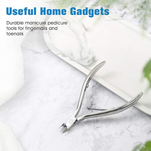 FERYES Cuticle Clipper Professional Manicure and Pedicure Cuticle Remover Tools, Medical Grade Stainless Steel Cutial Cutter, 6mm Jaw- 1 Piece (Silver)