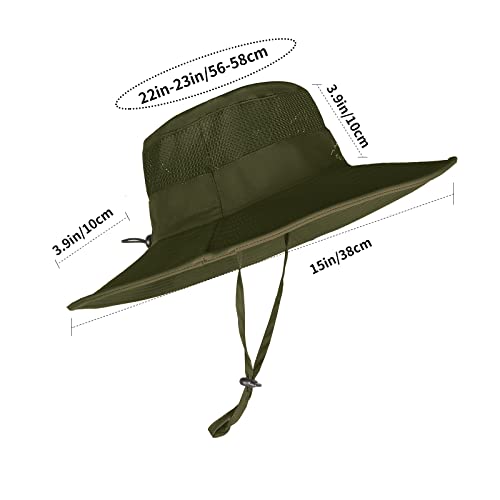 Sun Hats for Men Women Fishing Hat UPF 50+ Breathable Wide Brim Summer UV Protection Hat with Face Cover & Neck Flap