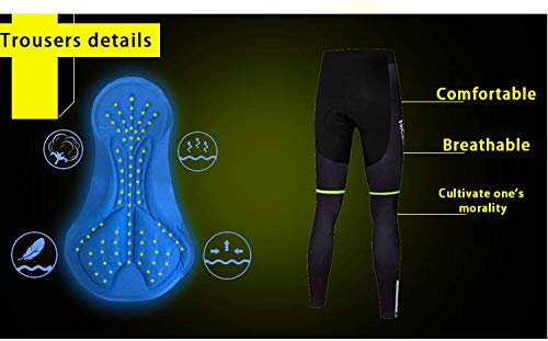 NICEGURDEN Long Sleeve Jersey Shirt Cycling Suits Set Shirt 3D Padded Pants, Sportswear Mountain Bike Wear Breathable Fitness Clothing (L, Yellow)