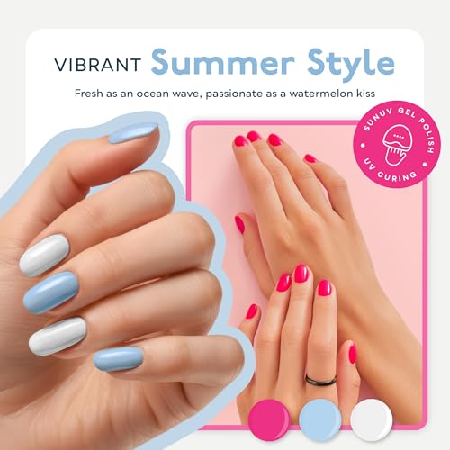 SUNUV Hema Free 16 Color Gel Nail Polish Kit with Base Top Coat,White Black Pink Nude Silver Glitters Gel Polish Set, Manicure Set Salon DIY Home Gift