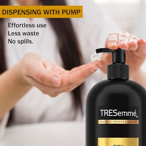 TRESemmé Shampoo & Conditioner Set Rich Moisture with Hyaluronic Infusion - Hair Care to Restore, Softness, Replenish Moisture & detangle - 39 oz. ea with Pump