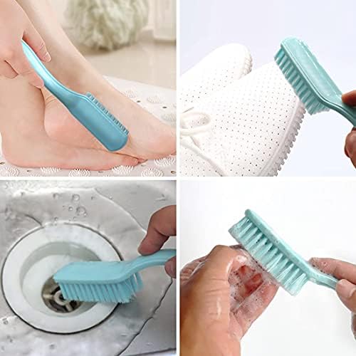 Nail Brush Foot Brush Curved Handle Grip Hand Fingernail Scrub Brush Home Laundry Cleaning Shoes Clothes Toes Nails Feet Scrubber,4 PCS