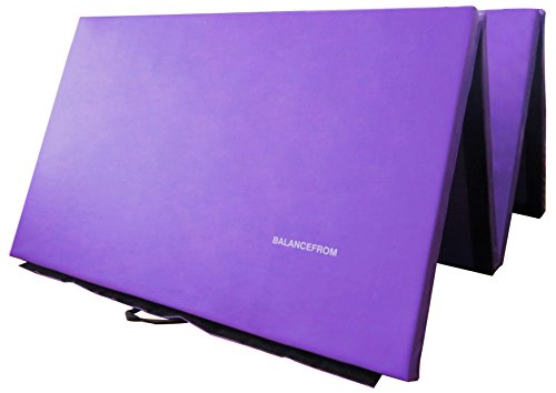 BalanceFrom All Purpose 4'x10'x2" Extra Thick High Density Anti Tear Gymnastics Gym Folding Exercise Aerobics Mats, Purple