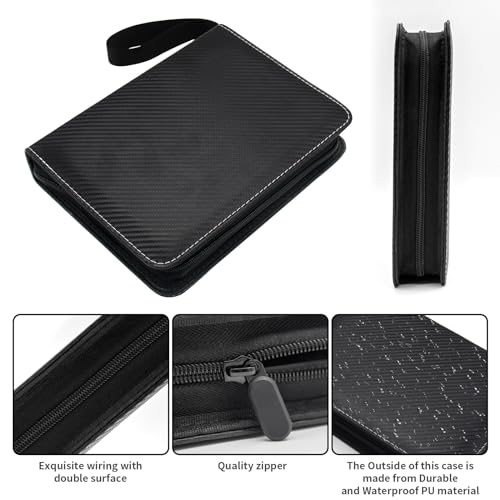 MaoKea Card Binder For Card 4-Pocket Sleeves with 440 Cards Holder,Game Collection Binder Card Holder Of Fit for TCGcard album,game card Yugioh Trading Sports Cards (Purple and black)