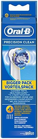 Oral-B Genuine Precision Clean Toothbrush Heads Replacement Refills for Electric Rechargeable Toothbrush, Deep and Precise Cleaning, Pack of 4