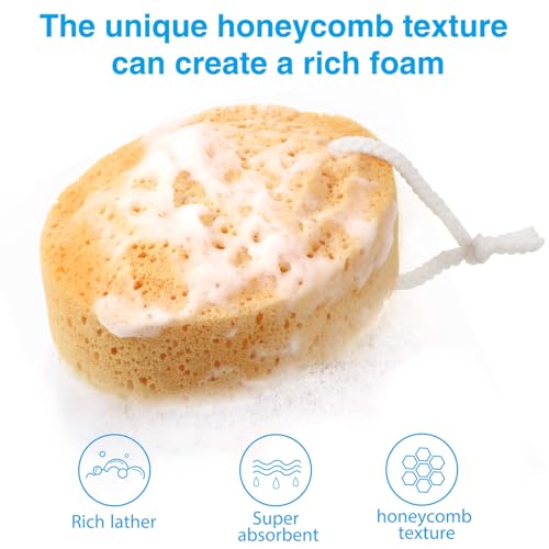 Boao 6 Pieces Foam Body Sponge Soft Exfoliating Bath Sponge Shower Sponge Body Scrubber for Adults Body Cleansing Supplies, 5.5 Inch