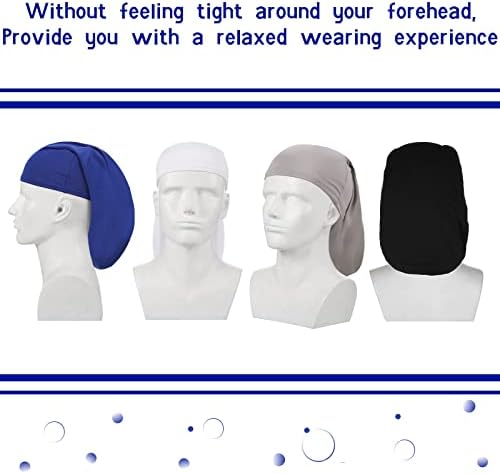 4 Pieces Unisex Dreadlock Cap Long Hair Dreads Head Wrap Sleeping Cap Hair Accessories Sleep Bonnet for Men Women