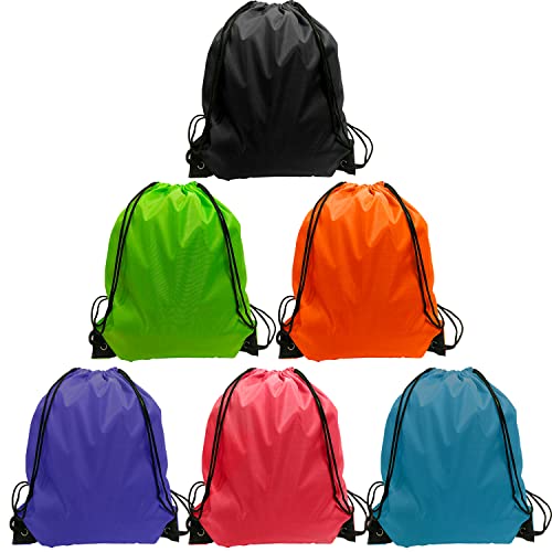GoodtoU Drawstring Bags 24 Pcs Drawstring Backpack Cinch Bag Draw String Sport Bag 6 Colors