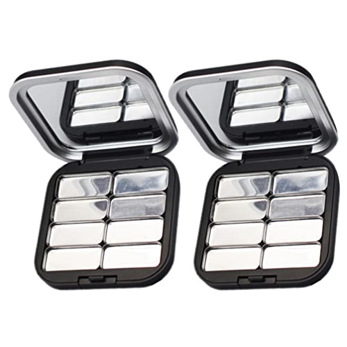 Beaupretty 2pcs Empty Lipstick Palette DIY Lipstick Lip Balm Blusher Containers Refillable Makeup Eyeshadow Storage Case Box with Mirror