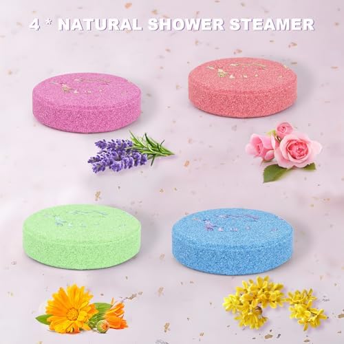 Bath Bombs for Women Gift Set - Bath Sets for Women Gift - 5 Large Bath Bomb Set with 4 Shower Steamers & 3 Candles - Birthday/Thanksgiving/Mother's Day Gifts