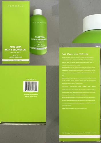 Aloe Vera In Shower Body Conditioner Natural Post Shower Care Moisturizer for Body Legs Soothing Bath Oil Honey Oats Jojoba Self Care Spa Gift