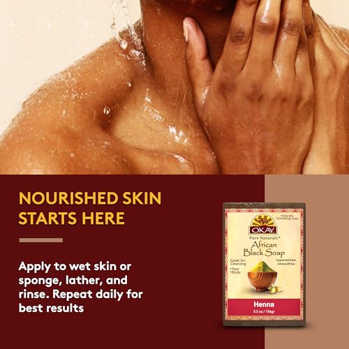 OKAY Pure Naturals AFRICAN BLACK SOAP HENNA 5.5oz / 156gr