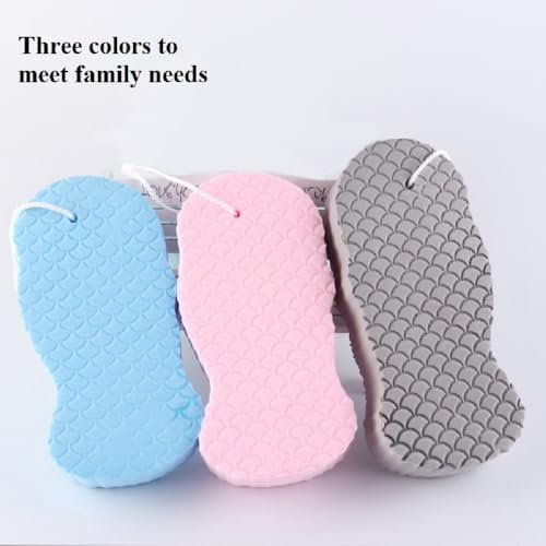 3 PCS Exfoliating Bath Sponge,3D Super Soft Exfoliating Bath Sponge,Remover Dead Skin for Adults Children and Women,Reusable (Blue+Pink+Gray)