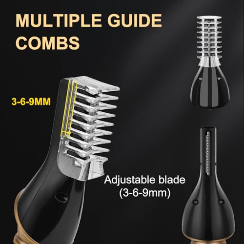 Beard Trimmer for Men Cordless, 6-in-1 Electric Mens Hair Clippers,Professional Clippers for men, Zero Gapped Grooming Shaving Machine, with LED Display, Nose/Face/Body/Baerd/Clippers and Trimmers set