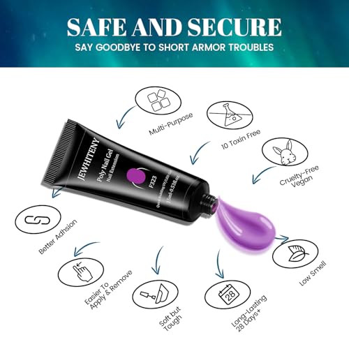 JEWHITENY 14 Colors Poly Nail Gel Kit With U V Lamp Poly Nail Extension Gel All-in-one Kit Builder Strengthen Art Starter DIY At Home Gifts For Women