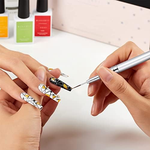 5PC Nail Art Brush Set - Long Lines, Liner, UV Gel Polish, Metal Handle, Sizes 7/9/11/15/25mm