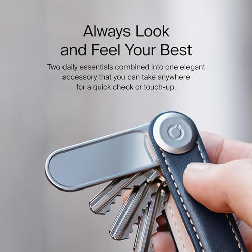 Orbitkey Nail File & Mirror for Key Organizer or Key Ring, Add On | 2-in-1 Compact Beauty Tool Nail File & Mirror | Made with Stainless Steel, Slim and Durable