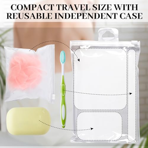 12 Pcs Travel Size Loofah Individually Wrapped, Small Shower Puff Bath Sponge Pouf Ball Bulk Mesh Bath Puff Mini Loofah Sponge with Case Bulk for Shower Care (25g,Colorful)