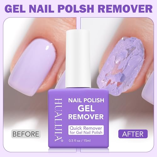 Gel Nail Polish Remover, 2 Pack Gel Polish Remover for Nails - Quickily and Easily Removes Gel Nail Polish at Home in 2-5 Mins - No Need for Foil, Soaking or Wrapping, 0.5 fl oz