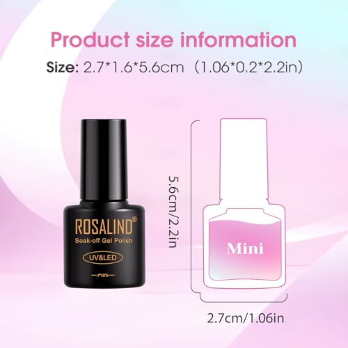 ROSALIND 30PCS Gel Nail Polish Set, 26 Classic Colors Gel Polish kit with Base Coat Glossy Matte and Glitter Top Coat Gel Nails Set All Seasons Collection Gift for Women