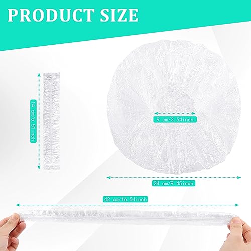 NICEMOVIC 1000PCS Disposable Shower Caps Bulk, Waterproof Thick Plastic Clear Shower Hair Cap For Women Men, Elastic Hair Processing Caps for Treatment, Spa, Hair Solon, Travel, Hotel and Home Use