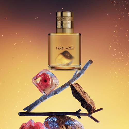 Lattafa Fire On Ice 110ml Eau de Parfum Unisex Perfume | Bold Black Raspberry Frozen Rose Oakwood & Ambroxan | Long-Lasting Scent for Men & Women