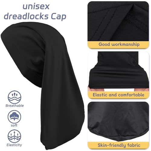 4 Pcs Dreadlock Stocking Caps for Men Spandex Dreadlock Cap Overnight Sleep Cap Elasticity Soft Lightweight Comfortable Sleeping Head Wrap Headwear for Men and Women