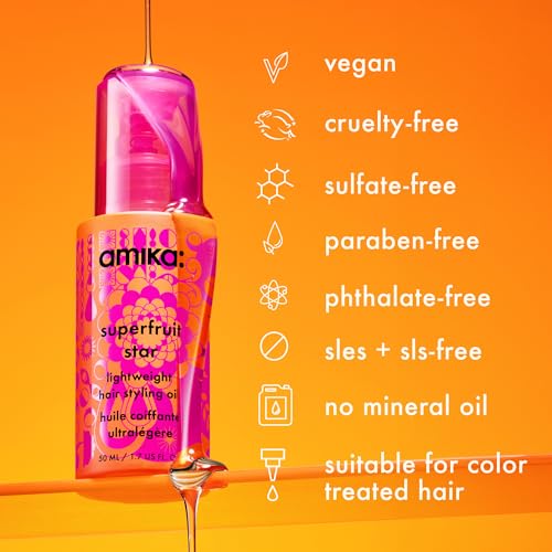 amika superfruit star lightweight hair styling oil