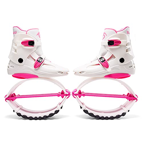 Kangaroo Jump Shoes Gen 2 Series | Bounce Shoes | Exercise & Fitness Boots | Workout Jumps | Women & Men | Adults 120LBS - 300LBS (Hot Pink White, Womens 5-7.5 100-165LBS)