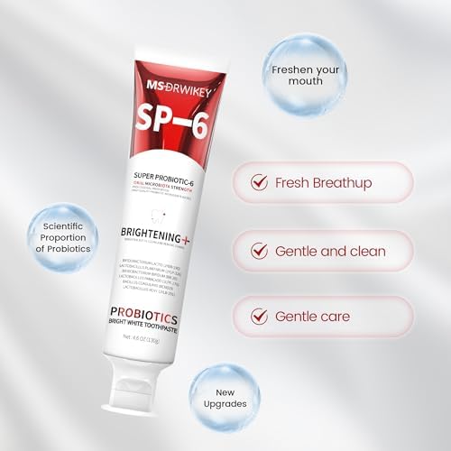 3-Pack SP-6 Whitening Toothpaste | 6 Probiotics for Oral Health | Plaque Protection & Fresh Breath | Free SP-6 Cooling Toothpaste