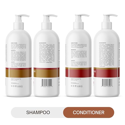 Apple Cider Vinegar Shampoo and Conditioner Set, Deep Cleans, Clarifies, Detoxes Scalp & Hair, Balances pH, Botanical, Sulfate & Paraben Free, 16 fl oz Each