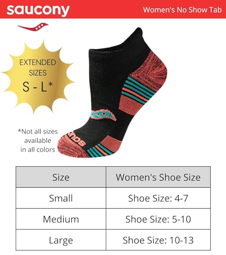 Saucony Women's RunDry Performance 8, 16 Heel Tab Athletic Socks, S-L, Grey Heather Blue Assorted (8 Pairs), Medium
