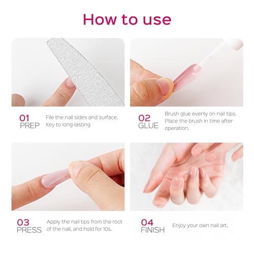 42ml Brush On Nail Glue for Press On, Acrylic Nails - Super Strong, Durable & Long-Lasting, Mess Free, Travel Friendly, 1.38 oz(6PCS)