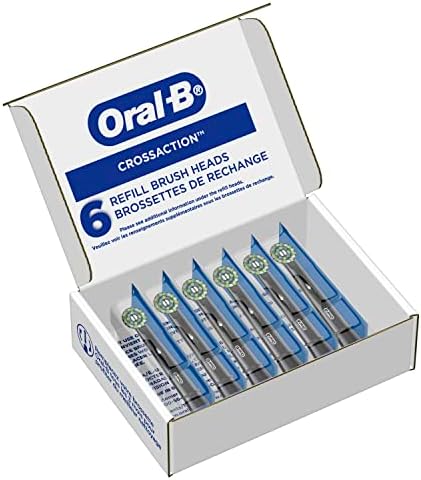 Oral-B Cross Action Replacement Brush Heads for an Oral-B Electric Toothbrush, Pack of 6, Black