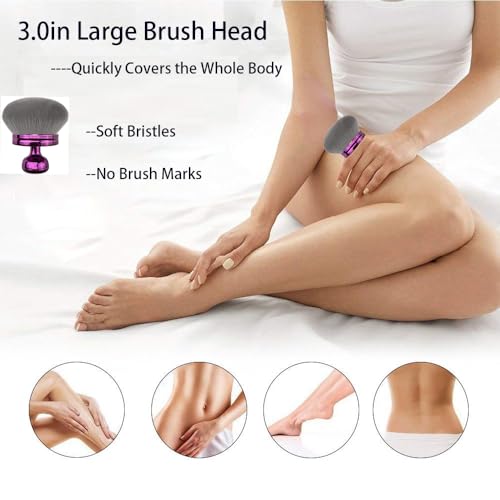Extra Large Body Makeup Brush for Self Tanner, 3 Inch(76mm) Wide Round Head Brush, Body Brush for Self Tanner, Blends Bronzer, Foundation, Leg & Back Makeup, Wet & Dry Use, Even Application