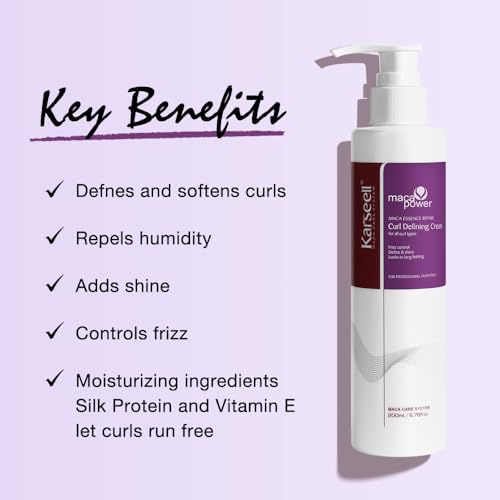 Karseell Curling Perfection Curl-Defining Cream essence repair All Curl Types & Hair Textures, Paraben-Free, 200ML（6.78oz）