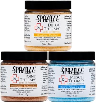 Spa & Hot Tub RX Therapy Muscle Detox Joint Bundle 3 Pack Gift Set - Spazazz Therapeutic Mineral Dead Sea Bath Salt Crystals Collection