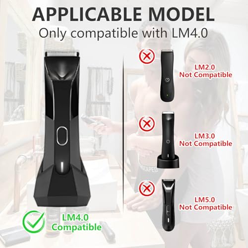 4 Pack Guards for Manscaped Lawn Mower 4.0 - Adjustable Lawnmower 4.0 Trimmer Guards with Organizer, Waterproof Guide Comb Replacement for Manscaped 4.0 Attachments, Cutting Lengths from 1/8" to 1/2"