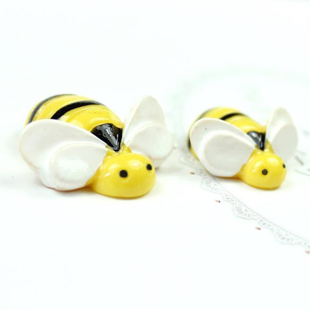 "50 Pcs Tiny Resin Bees Decor Bumblebee Decorations Bumble Bee Shaped Craft Embellishment for Embellish Card Making Decoration Yellow "