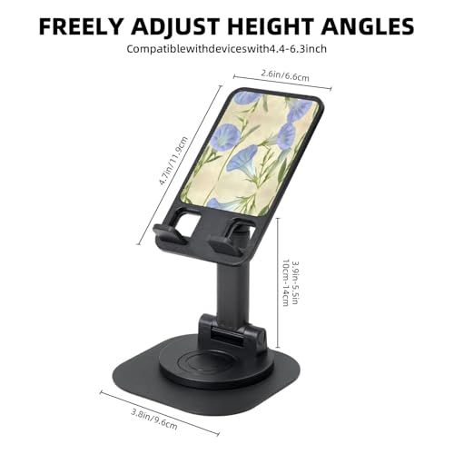 Trumpet Flower Cell Phone Stand 360° Adjustable Desktop Phone Holder Cradle Compatible With Most Mobile Phones Black