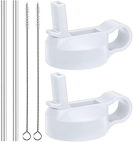 The Mass Wide Mouth Straw Lid Compatibility Most Sports Water Bottle (White)