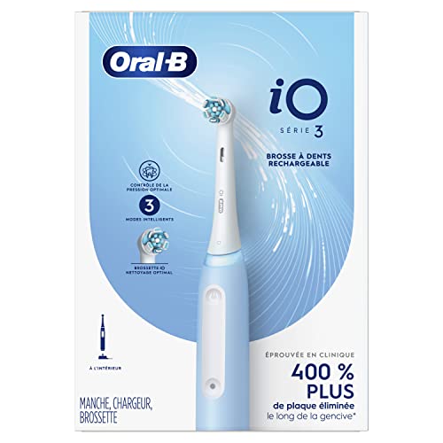 Oral-B iO3 Electric Toothbrush (1) with (1) Ultimate Clean Brush Head and (1) Charger, Blue